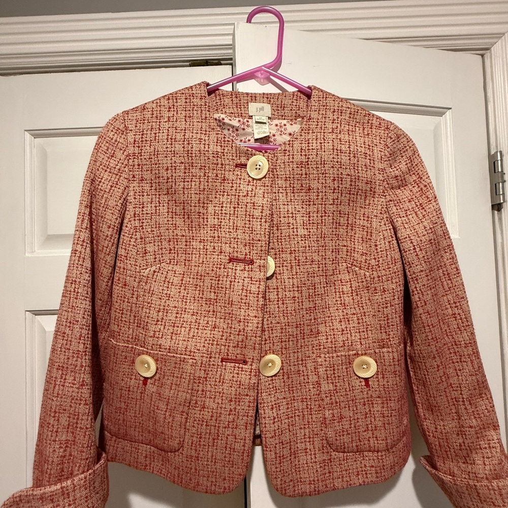 J. Jill Red Blazer Tailored Suit Jacket